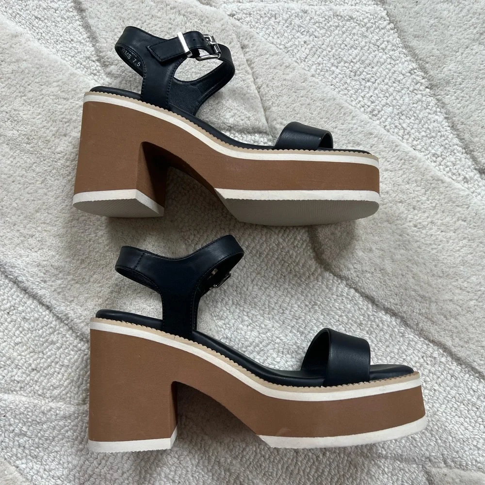 Dolce Vita Nelson Black and Brown Platform Sandals - Picture 9 of 11